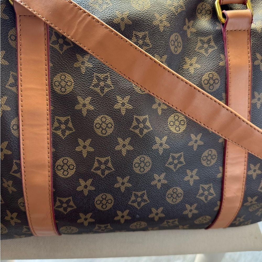 Duffle Weekender Travel Bag Large Brown Carry-on Vacation top handle crossbody - Picture 10 of 10
